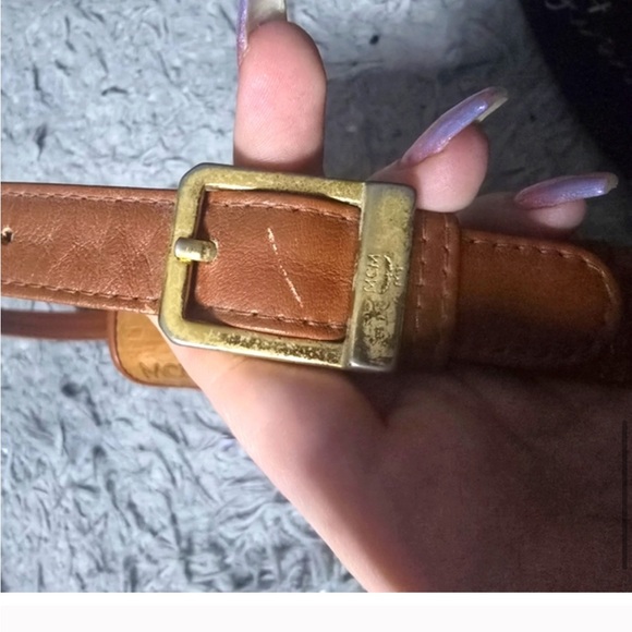 MCM Cognac Crossbody Bag with Logo Pattern - Picture 4 of 7